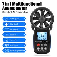 100 WM Handheld Digital Anemometer - Wind Speed, Temperature, and Wind Chill Meter with Barometer for Drones, HVAC, and Altitude