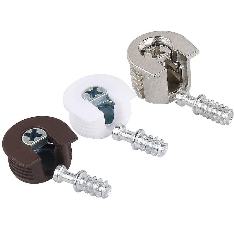 2 Set Invisible Two-in-One Connector Screw Fastener Hidden Laminate Cabinet Wardrobe Assembly Furniture Combined Fastener