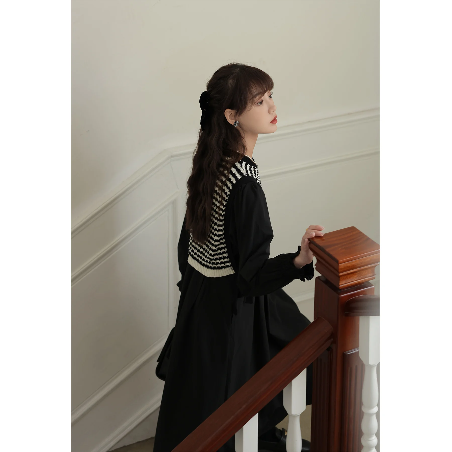 Lusignan Dames Lange Sve Dr Bla Ele Hepburn Sle Inner Wear Maxi Rok A-lijn Silhouet Woon-werk Dame Losse Taille