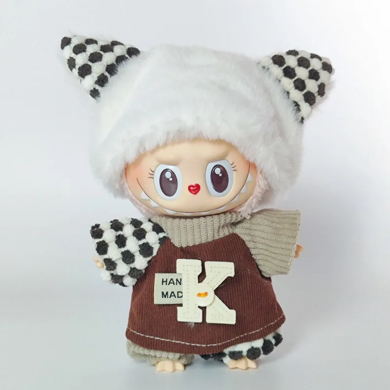 شعبية Labubu ملابس دمى 17 سنتيمتر قلادة Labubu ملابس دمى الربيع المجال حزام فستان أطفال مع سروال داخلي Labubu ملابس دمى اكسسوارات