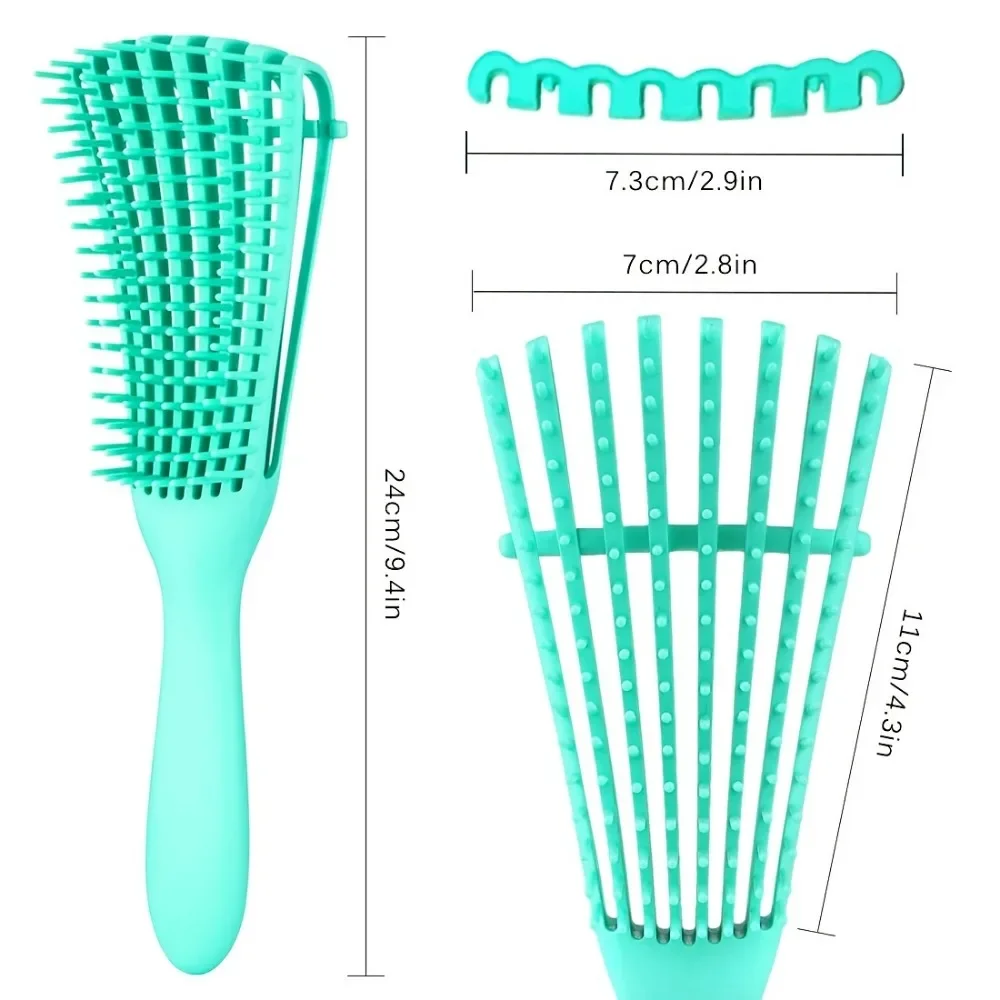 1Pc Multi-Functionele Acht Klauw Ribben Kam Hoofdhuid Massage Pruik Steil Haar Krullend Haar Pluizige Professionele Styling Tool