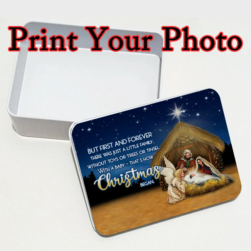 Zinn Box Blätter auf Zweigen Top View Foto auf einfachen Hintergrund tragbare Rechteck Metall Organizer Aufbewahrung sbox mit Deckel angepasst