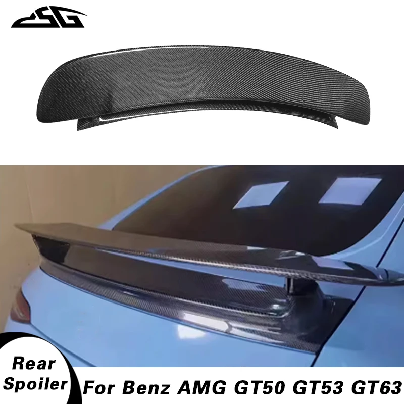 Carbon Fiber Rear Spoiler Wing For Mercedes-Benz AMG GT50 GT53 GT63  Car Trunk Lid Tail Fins Upgrade