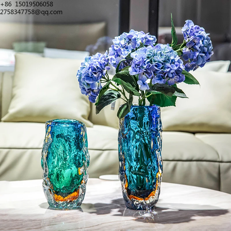 Modern Customize Flower Vase Crystal Ornaments Elegant Bottle Murano Glass Vase for Flowers Home Decor