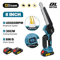 Gisam 8 Inch Brushless Electric Chainsaw Cordless Portable Electric Saw Woodworking Power Tool For makita 18v battery pins