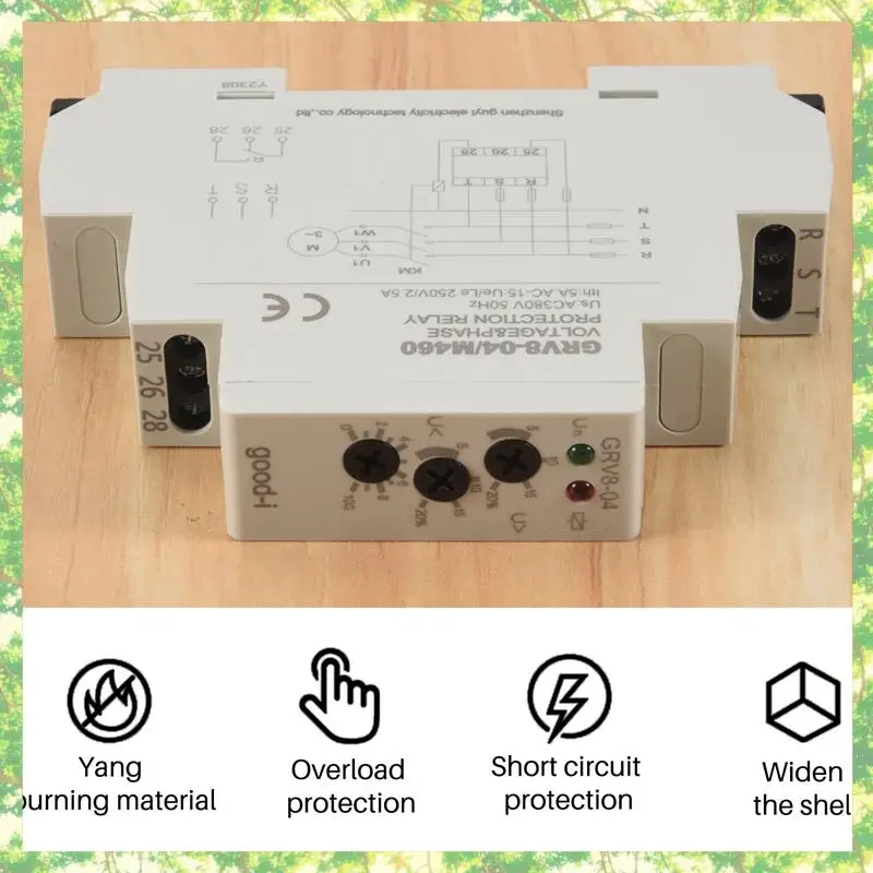 Smart-GRV8-04 M460 Relé de monitoreo de voltaje trifásico Secuencia de fase Protección contra fallos de fase Relé de control de voltaje