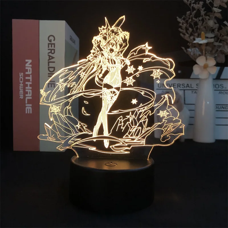 Genshin impact Eula Lawrence 3d led lamp for bedroom manga night lights anime action figure Decoration children Kawaii gift