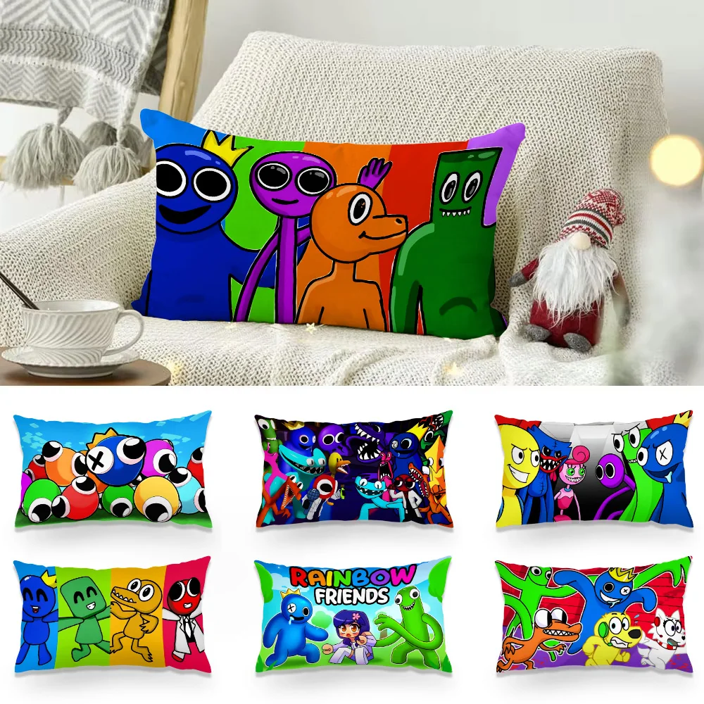 Double-sided Printing Rectangle Pillow Game R-Rainbow Friends Case Bedside Pillowcase Sofa Cushion Cover Room Home Decoration