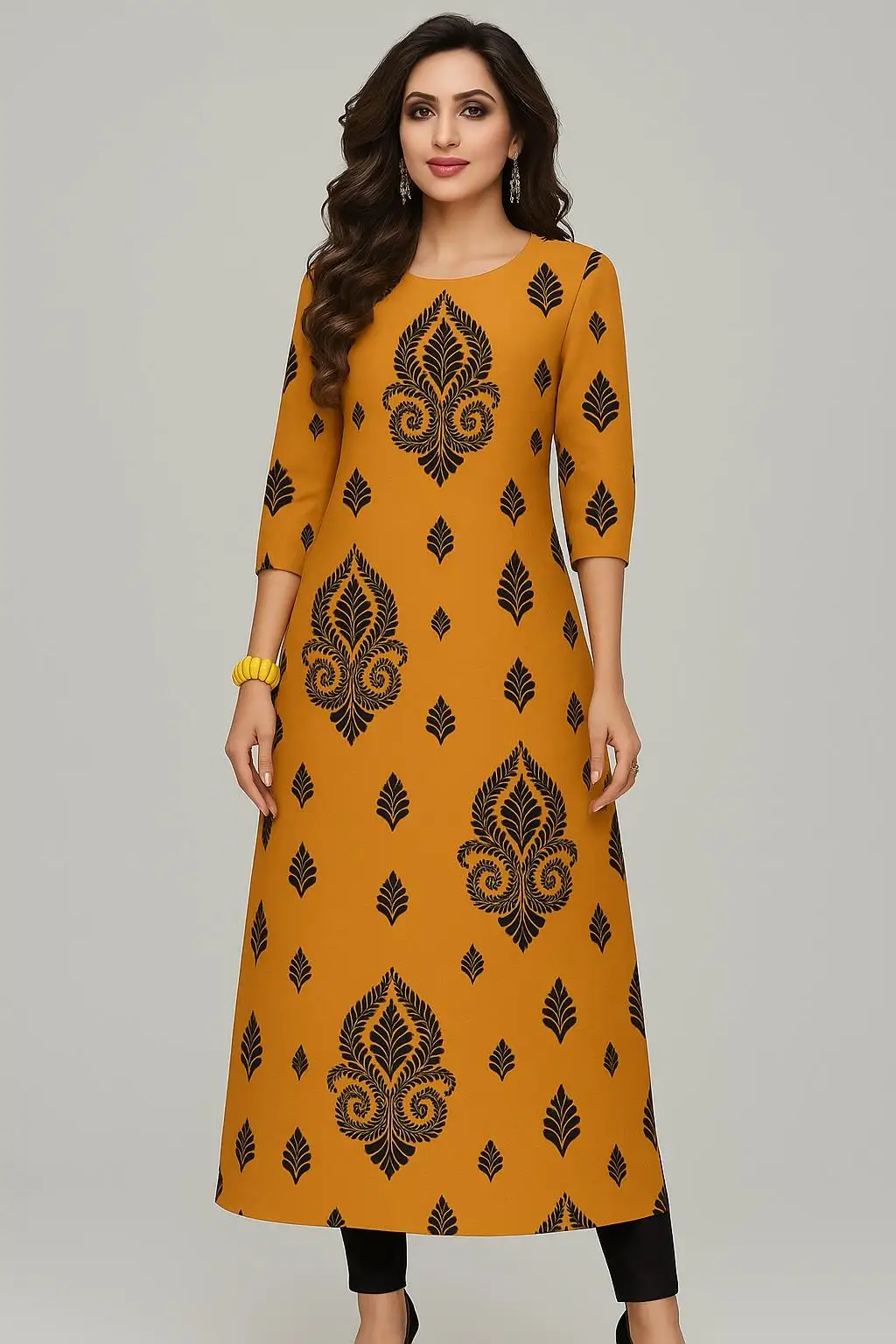 Muslim Dress Kurt Women Fashionable And Elegant National Style Slit Hem Straight Tube Casual Abito Donna Musulmana Turkish Abaya