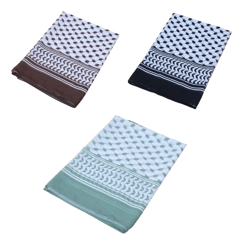 

Practical Dustproof Hijab Scarf Muslin Headscarf Islamic Arab Shemagh Scarf Head Neck Scarves Wrap for Male and Female