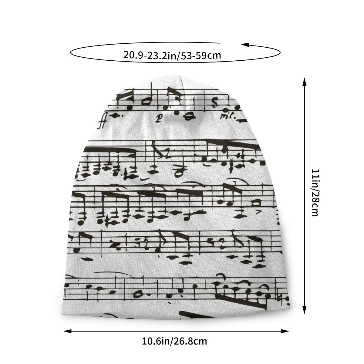 Black And White Musical Notes Bonnet Homme Fashion Thin Skullies Beanies Caps For Men Women Novelty Hats