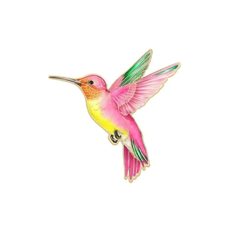 4PCS Enamel Hummingbird Metal Brooches Bird Pin Badges Stylish Ornaments for Women Friends Clothing Backpack Daily Gifts