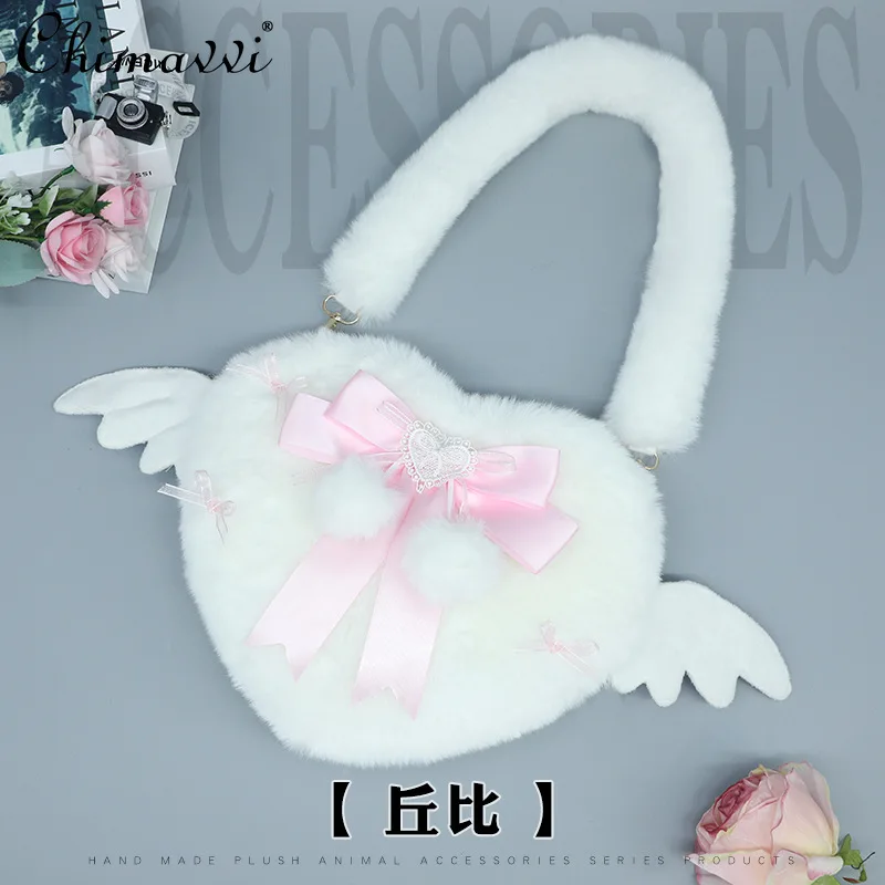 Japanese Two-dimensional Pain Bag Sweet and Cute Girl Lady Love Angel Shoulder Bag 2024 Autumn New Student Kawaii Messenger Bag