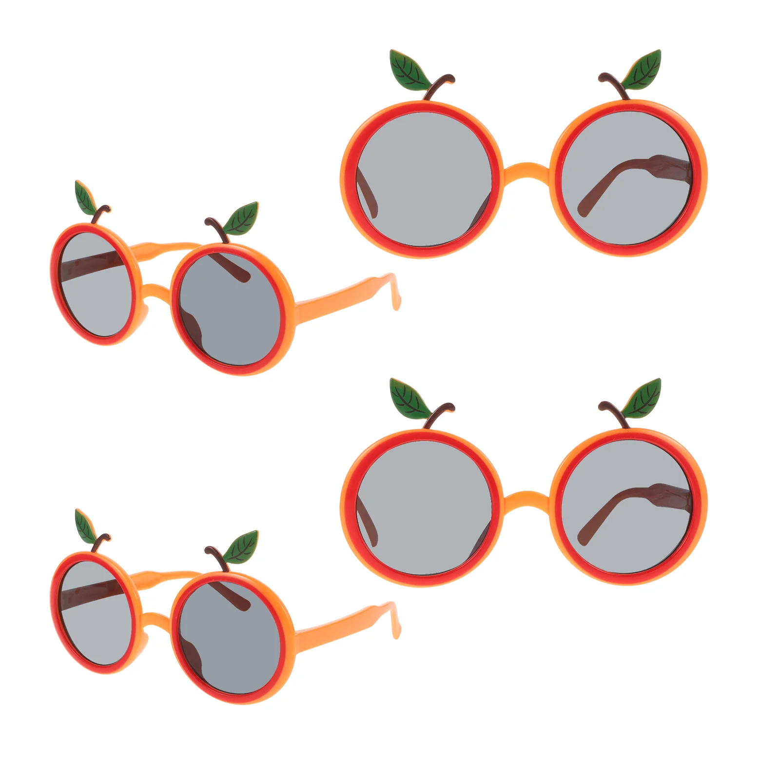 4 Pcs Orange Shape Glasses Adults Children Party Decor Photo Frames Practical Props Sunglasses