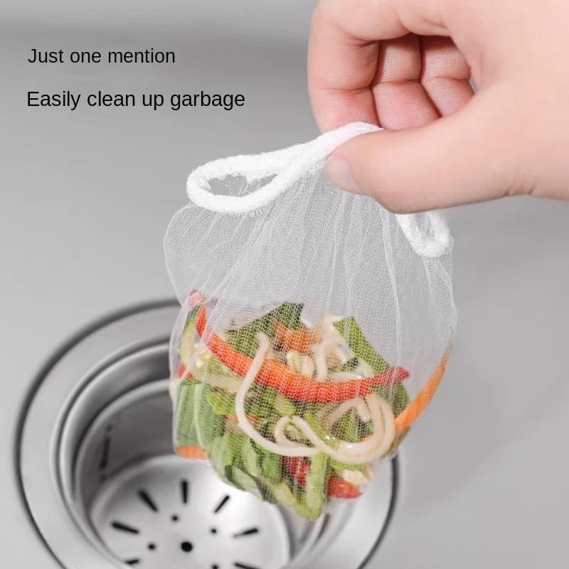 30/500pcs Disposable Sink Filter Mesh Bags Kitchen Sink Strainer Drain Hole Anti-blocking Garbage Bag Cleaning Strainers Net