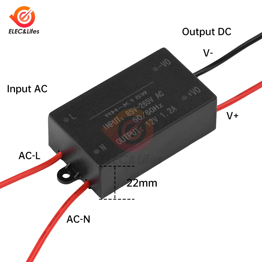 AC/DC-DC Power Supply Module 110V 220V 230V To DC 12V 1.2A 24V 0.6A Mini Buck Converter 15W Led Isolated Voltage Stabilized