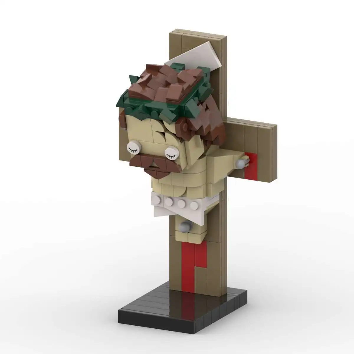 متوافق مع مكعبات بناء صليب يسوع MOC برأس مربع نموذج طوب ألعاب هدايا عيد الميلاد وعيد الفصح #4