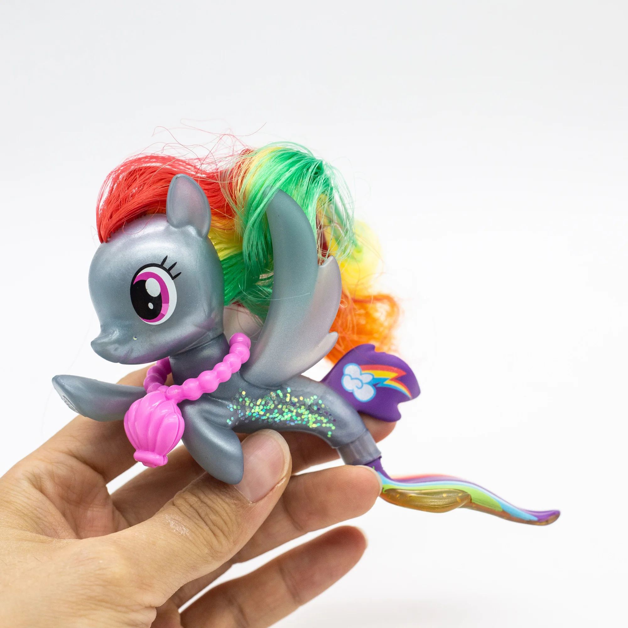 Hasbro My Little Pony Seapony Rainbow Dash Fluttershy Adores Shimmer Figurine Dolls for Kids Girls Birthday Gifts Collection