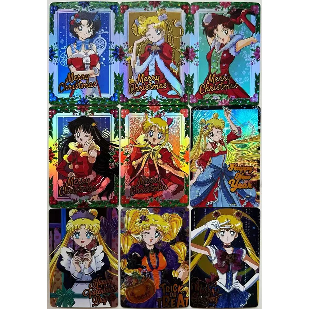 9PC/Set Anime Goddess Story DIY ACG Tsukino Usagi Hino Rei Kino Makoto Mizuno Ami Boy Games Toy Collectible Cards Birthday Gifts