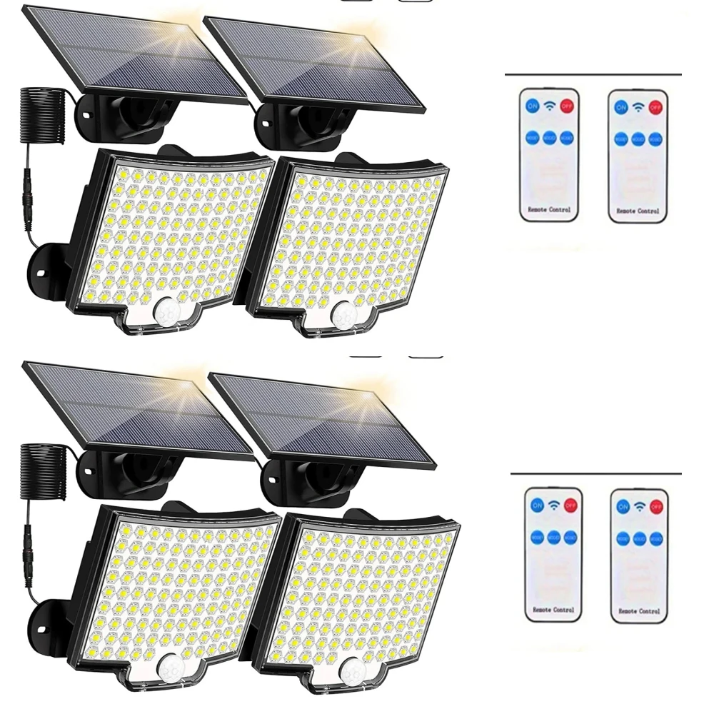 

Супер яркий 106 светодиодный солнечный разделенный настенный светильник, 3 режима, водонепроницаемые лампы с датчиком движения, солнечная лампа для сада, патио, гаража, двора