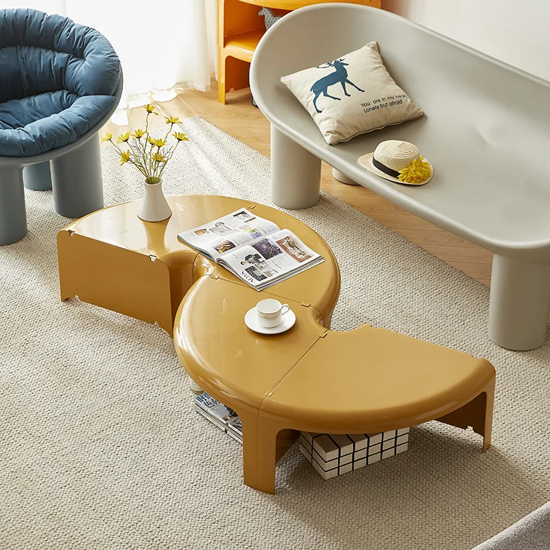 Modular Scandinavian Coffee Table Mid-Century Detachable Side Table for Home/Cafe