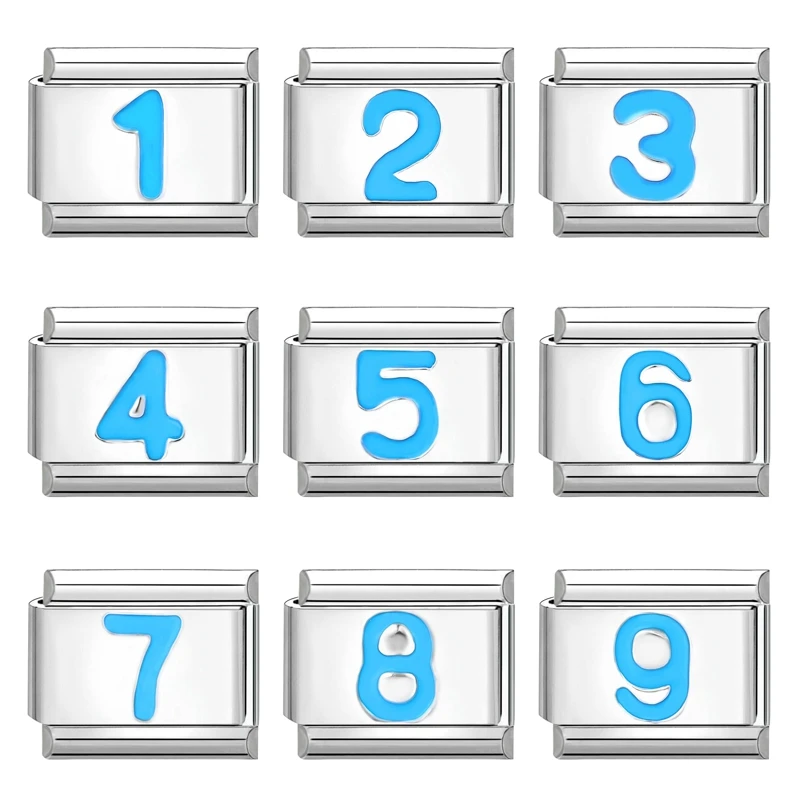 جديد Y2K 1-9 أرقام سلسلة النساء الرجال سحر ربط صالح 9 مللي متر الفولاذ المقاوم للصدأ الإيطالية سوار صنع DIY بها بنفسك مجوهرات هدايا #3