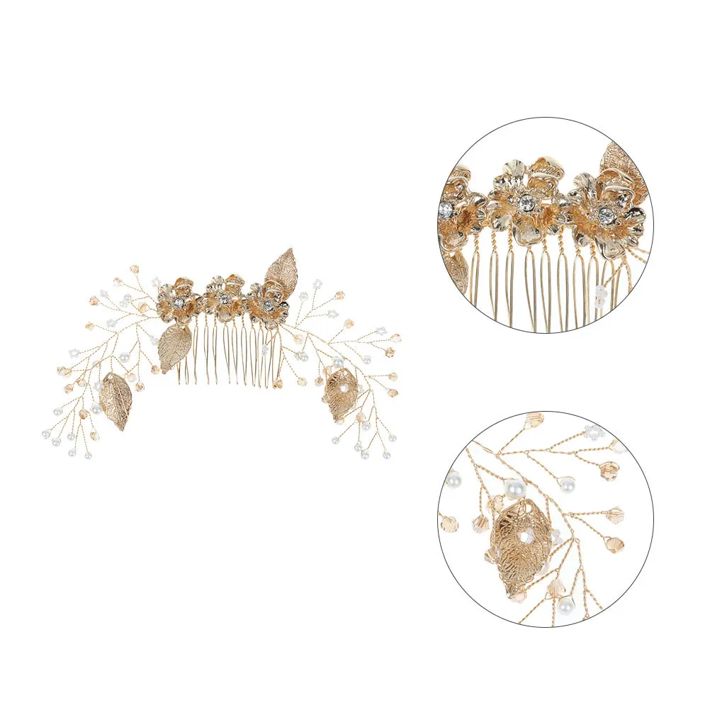 مشط شعر الزفاف على شكل أوراق شجر إكسسوار مشط للنساء لحفلات الزفاف، غطاء رأس أنيق، مجوهرات الزفاف، مجوهرات شعر العروس