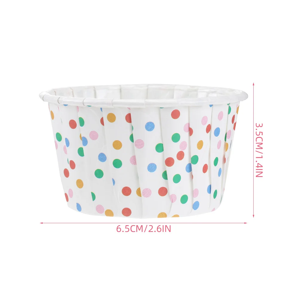 

200pcs Disposable Baking Cups Oil Paper Cake Cup Dessert Bowls for Ice Cream Jelly Pudding Mousse Safe Use Practical Design