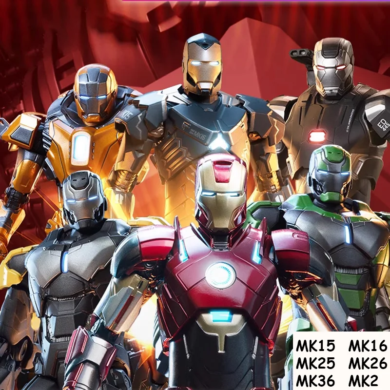 

Marvel Iron Man MK15 MK16 MK25 MK26 MK36 1/10 Фигурка War Machine MK2 Аниме Подвижные суставы Кукла Статуя Модель Девушка Подарочная Игрушка