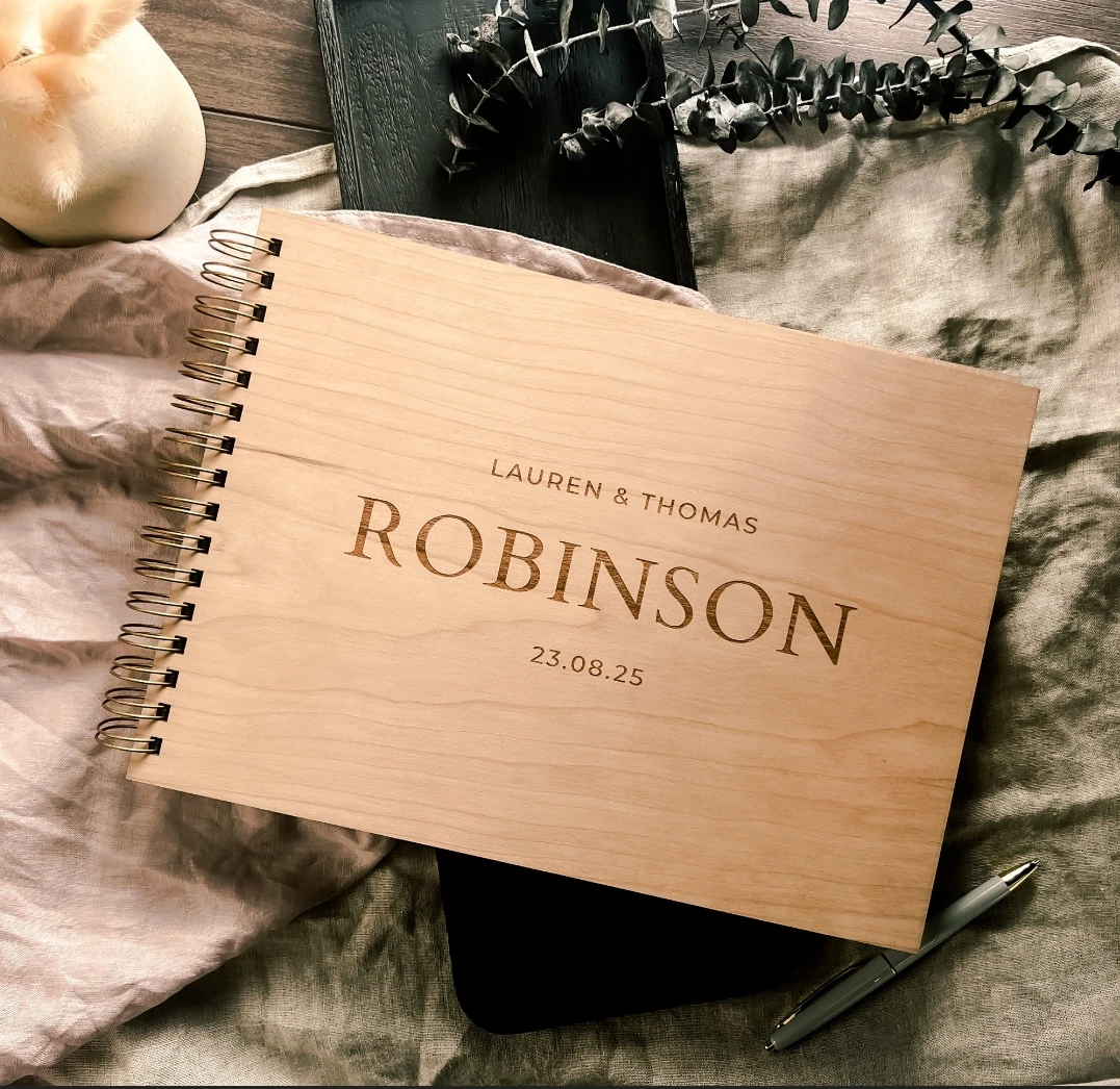 بديل كتاب ضيوف الزفاف - دفتر ضيوف خشبي، ألبوم صور شخصي ريفي، كتاب ضيوف زفاف فريد من نوعه، هدية زفاف #5