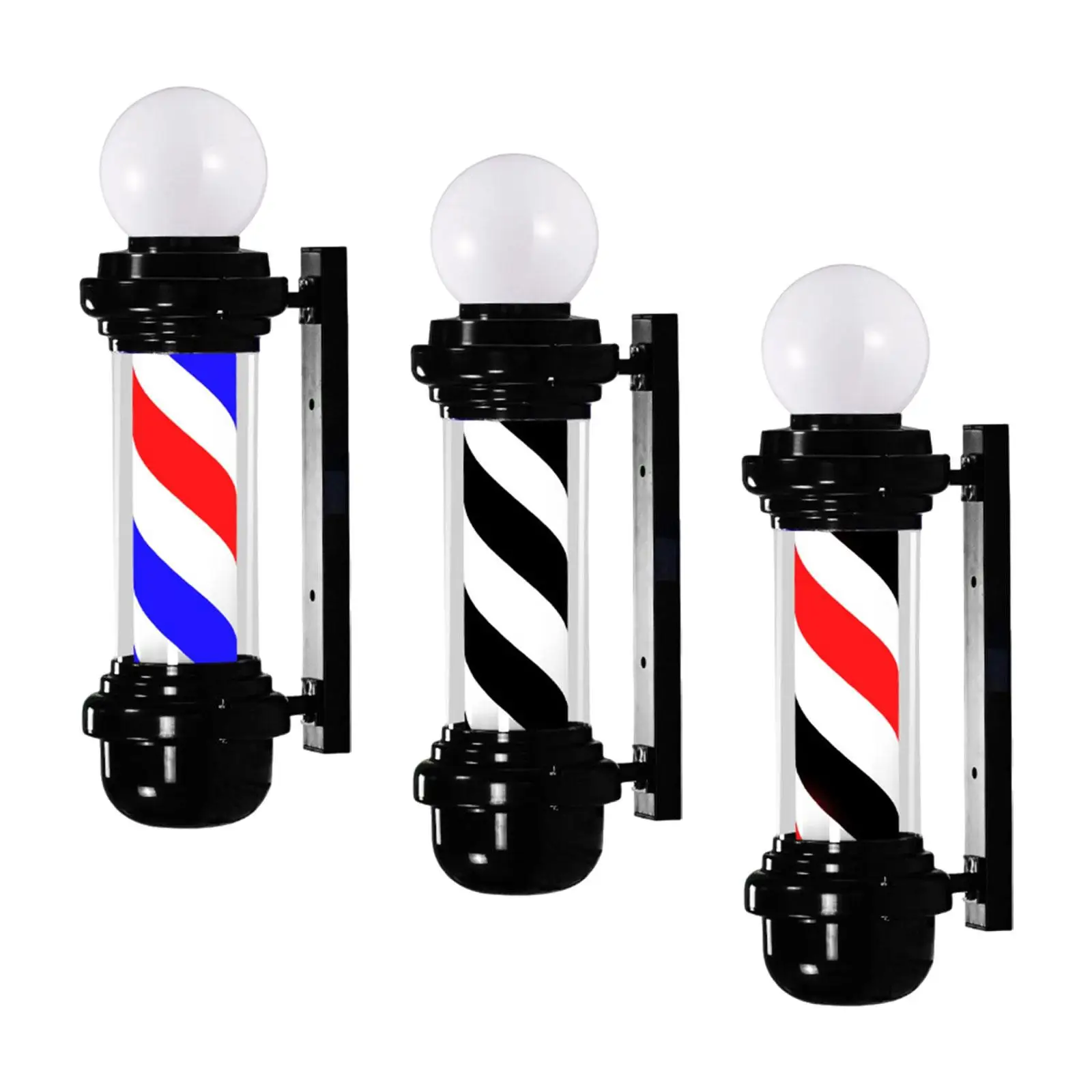 23.6 in Barber Pole Light Classic Signs Rotating Light Fixture Wall Mounted Retro Design Salon Rotating Light for Salon Outdoor