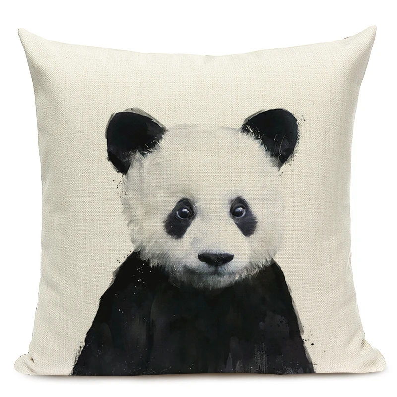 High Quality Bear lion Animal Cushions Cover Heart Home Decor Linen Pillow Cover Decorative Car Sofa Throw Pillows Pillowcase