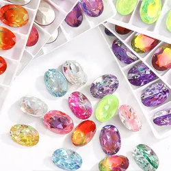 Oval Pigeon Egg Super Glitter K9 Glass Rhinestones Tourmaline DIY Crystal Strass Decorations Nails Art Accessorie Jewelry Making