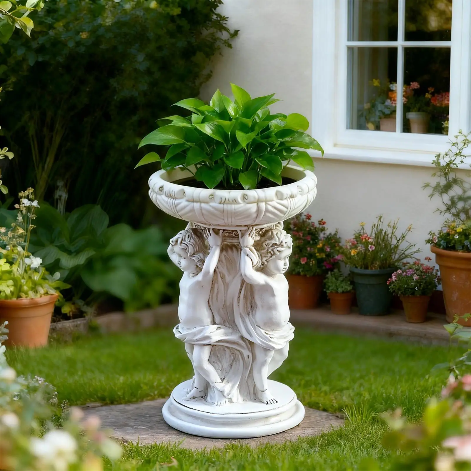 

Горшки для цветов, устойчивый к атмосферным воздействиям контейнер, скульптура ангела, винтажный горшок для цветов, садовые статуи для наружного двора, патио, сада, крыльца
