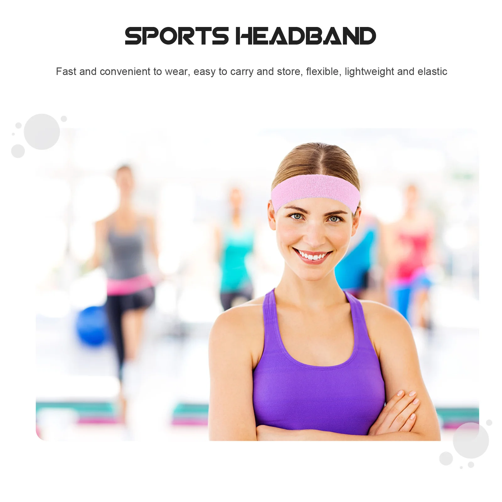 

5Pcs Sweat Absorbing Headbands Elastic Hair Bands Comfortable Flexible Sports Head Band for Yoga Running Fitness