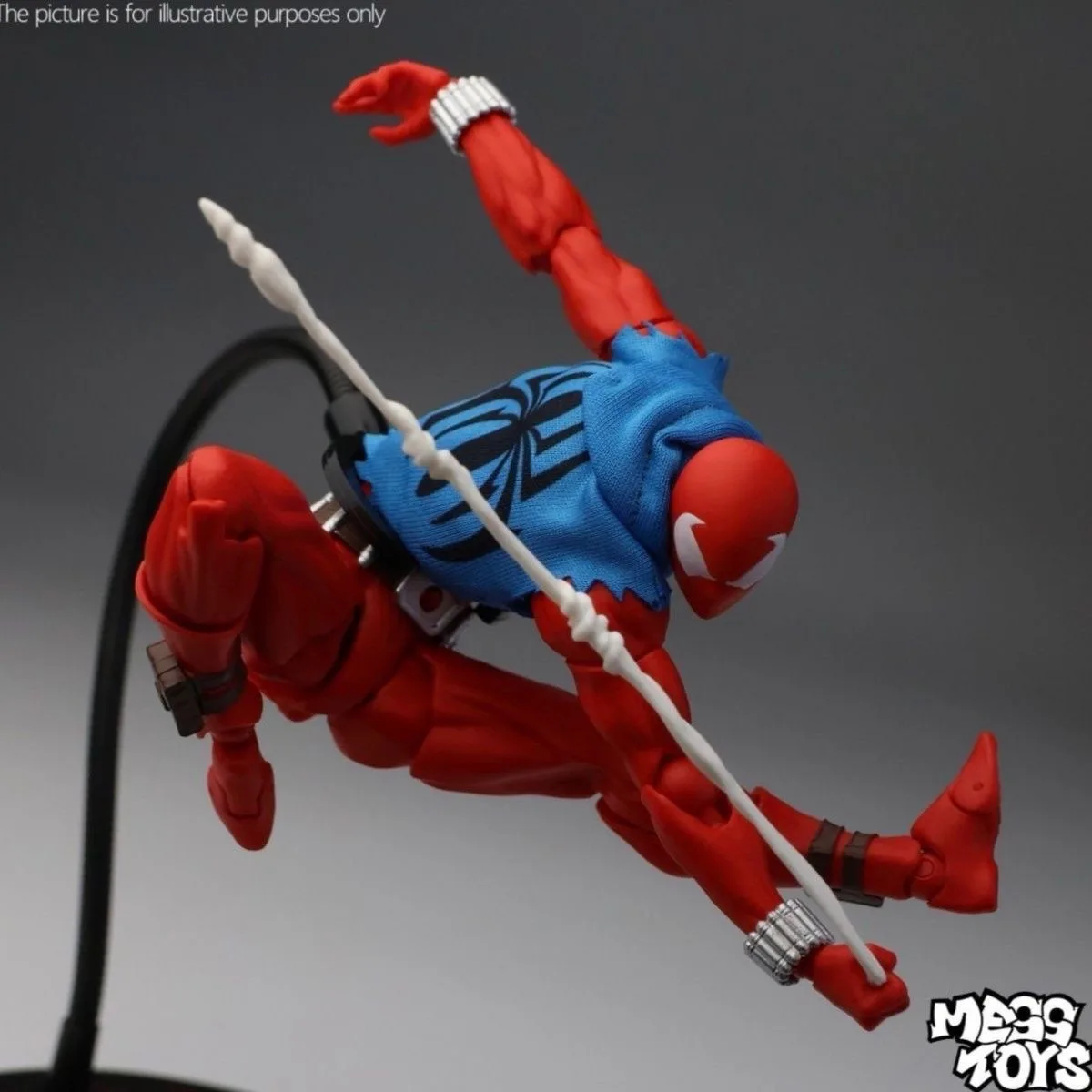 

MESS TOYS Scarlet Spider Spider Man Hero Blue Cloth Battle Dress Handheld Joint Mobile Toy Model Gift Toy Gift For Marvel Fans