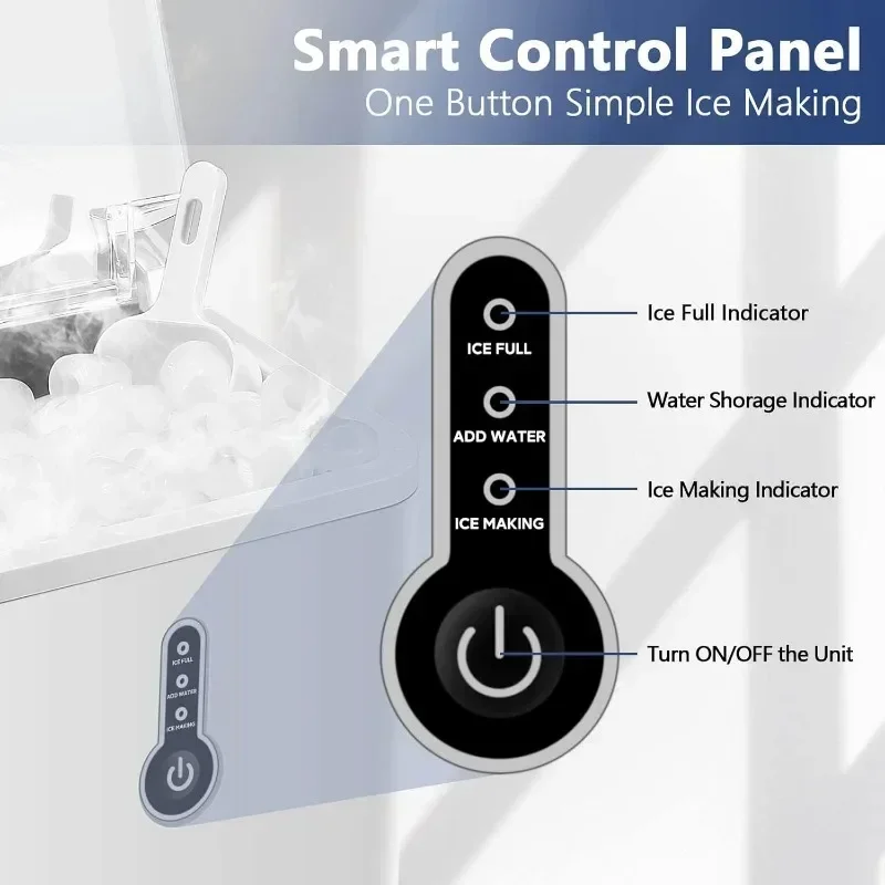 Kumio-ポータブルカウンタートップ製氷機、アイススクープとバスケット付き製氷機、家庭、キッチン、パーティー、複数の色用