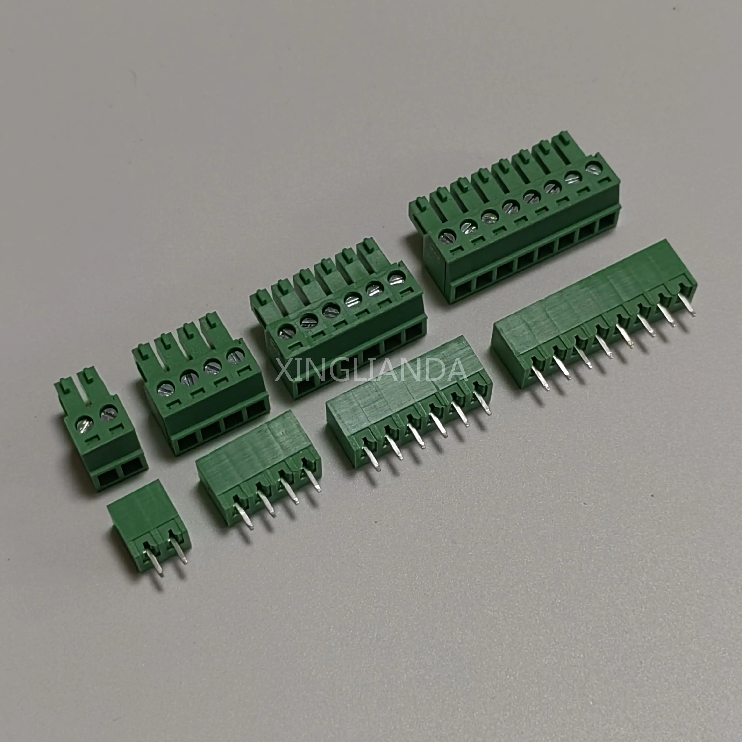 15EDG 3.81mm KF2EDG 3.81mm Pitch PCB Screw Terminal Block Connector Straight Needle Plug-Pin Header Socket 2P-10Pin