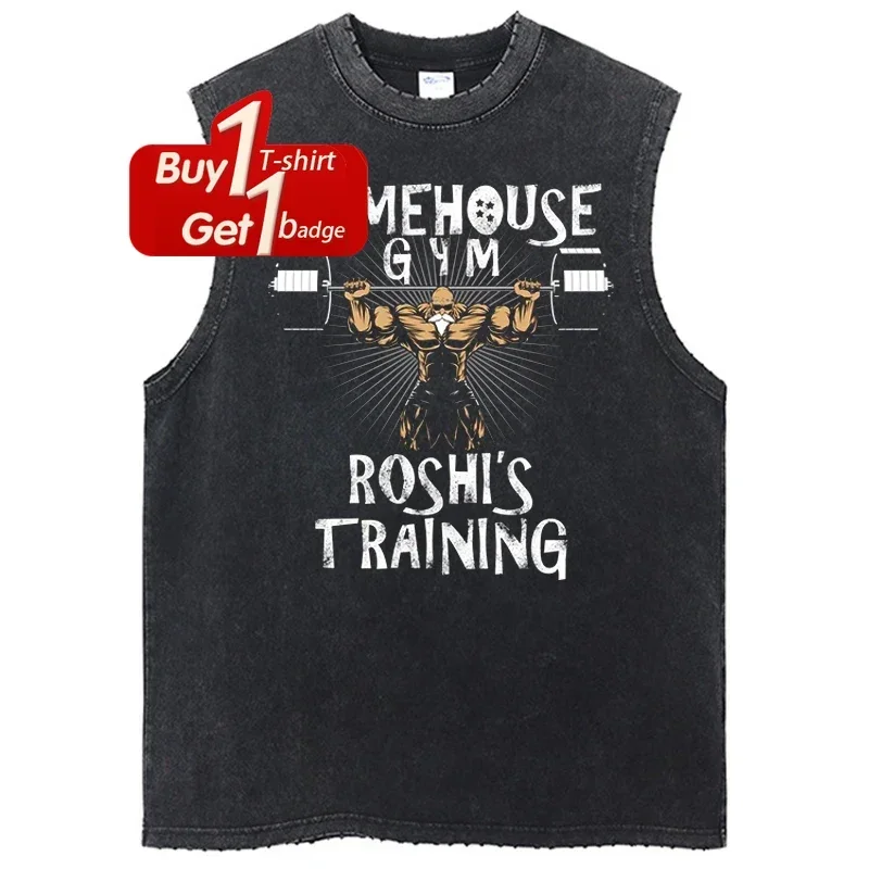 Dragon ball anime roupas de ginástica homem sem mangas camisa verão y2k casual vintage lavado regata streetwear gráfico harajuku colete