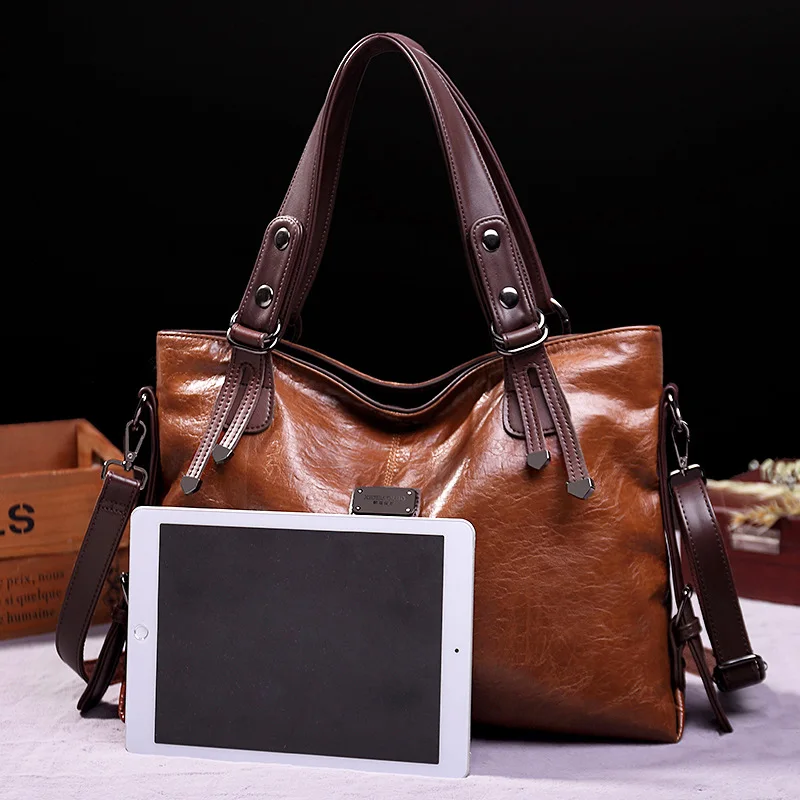 New Fashion Casual Tote Bag Women Handbags Soft Leather Shoulder Bags  For 2023 Ladies Vintage Big Capacity Crossbody Hand Bag