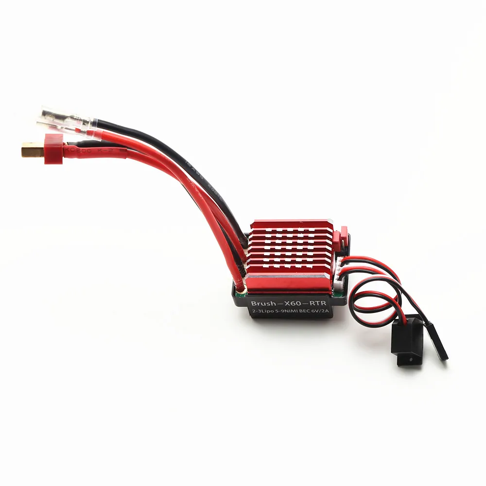 60A Brushed ESC Electric Speed Controller 6V/2A BEC for 1/10 RC Car Traxxas TRX4 TRX6 D90 HSP Redcat 4WD Truck Monster Crawler