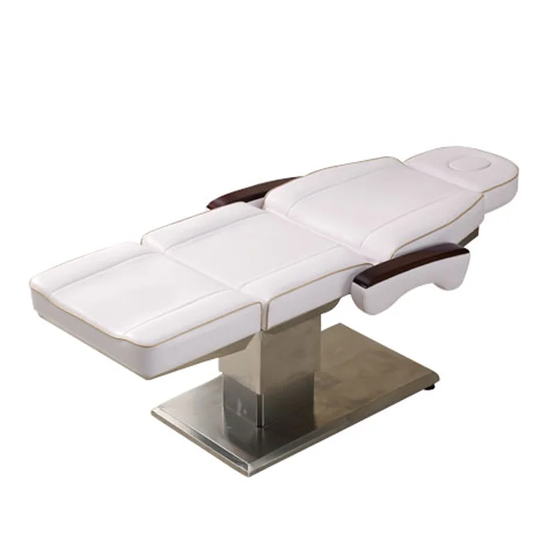 White Stainless Steel Metal Base 3 Motor Electric Lifting Beauty Massage Bed Can Be Customized Color LOGO view 2