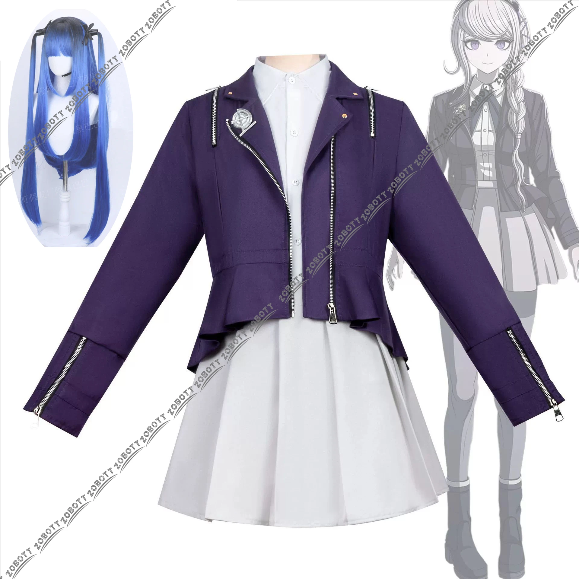 

Костюм для косплея Кирифудзи Нозоми, белая рубашка, пальто, юбка JK, полный комплект, униформа, парик, милые и милые наряды для женщин