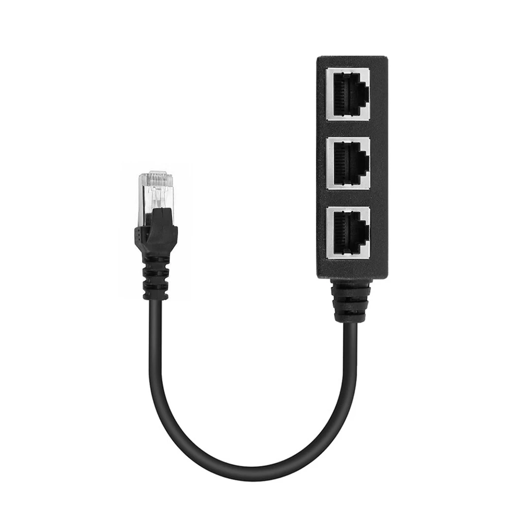 RJ45 Splitter LAN Ethernet Network RJ45 Connector Splitter Adapter Cable for Networking Extension 1 Male to 3 Female Adapter