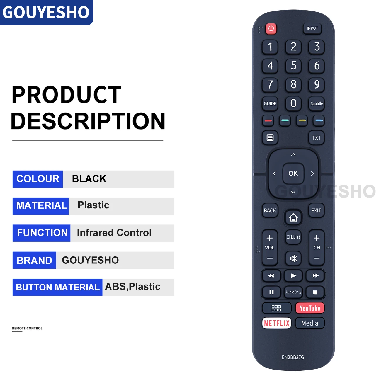 EN2BB27G ควบคุมระยะไกลสำหรับสมาร์ททีวี G-GUARD ใหม่