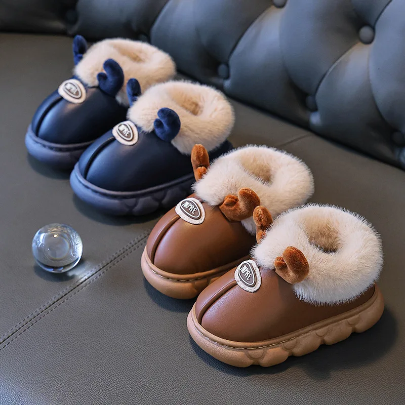 Cute Cartoon Winter Boots For Children Boy's Girl's Plush Boots Thick Warm Velvet Faux Fur Snow Boots For Toddler Kid's Boots
