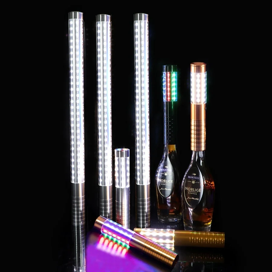 60Cm Long Light Emitting Diode Glitter Stick Bottle Service Spark Dance Flash Baton Host Wedding Party Glory