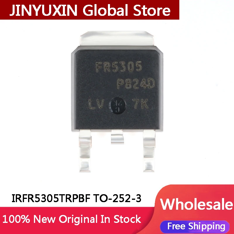 10-100Pcs New IRFR5305TRPBF IRFR5305 TO-252-3 P channel 55V 31A SMD MOSFET IC Chip In Stock Wholesale
