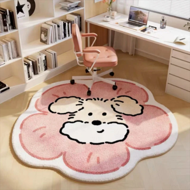 

Cream Style Living Room Decoration Carpet Alien Flowers Bedroom Bedside Plush Carpets Fluffy Soft Cloakroom Lounge Thicken Rug