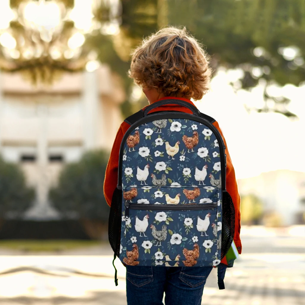 Mochila com bolsos múltiplos, elegante mochila para animais de fazenda, grande capacidade, bolsa de livros da moda, ajustável 17 Polegada, novo